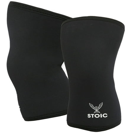 Knee Sleeves for Powerlifting - 7mm Thick Neoprene Sleeve for Bodybuilding, Weight Lifting Best for Squats, Cross Training, Strongman Professional Quality & Ultra Heavy Duty (Pair) by Stoic (Best Cross Trainer 2019)