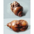thumbnail image 6 of Carved Mouse in Snail Shell Boxwood Ojime/Netsuke Bead | 30.5x20x10mm | Brown | 1 Beads, 6 of 8