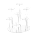 thumbnail image 3 of Tnarru Round Acrylic Display Riser Stand Mini Rings Display Stand 7 Tier Cupcake Stand Display Rack,for Action Figures,Rings,Dessert transparent, 3 of 8