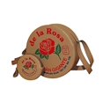 thumbnail image 4 of SET de 2 Piezas: BOLSA y MONEDERO en forma de MAZAPAN, Diseño de Dulce Tipico Mexicano, Forma Redonda, Bandolera, Vini Piel, Moda Kawaii, Estilo Novedoso y Encantador, Color Caramel., 4 of 5