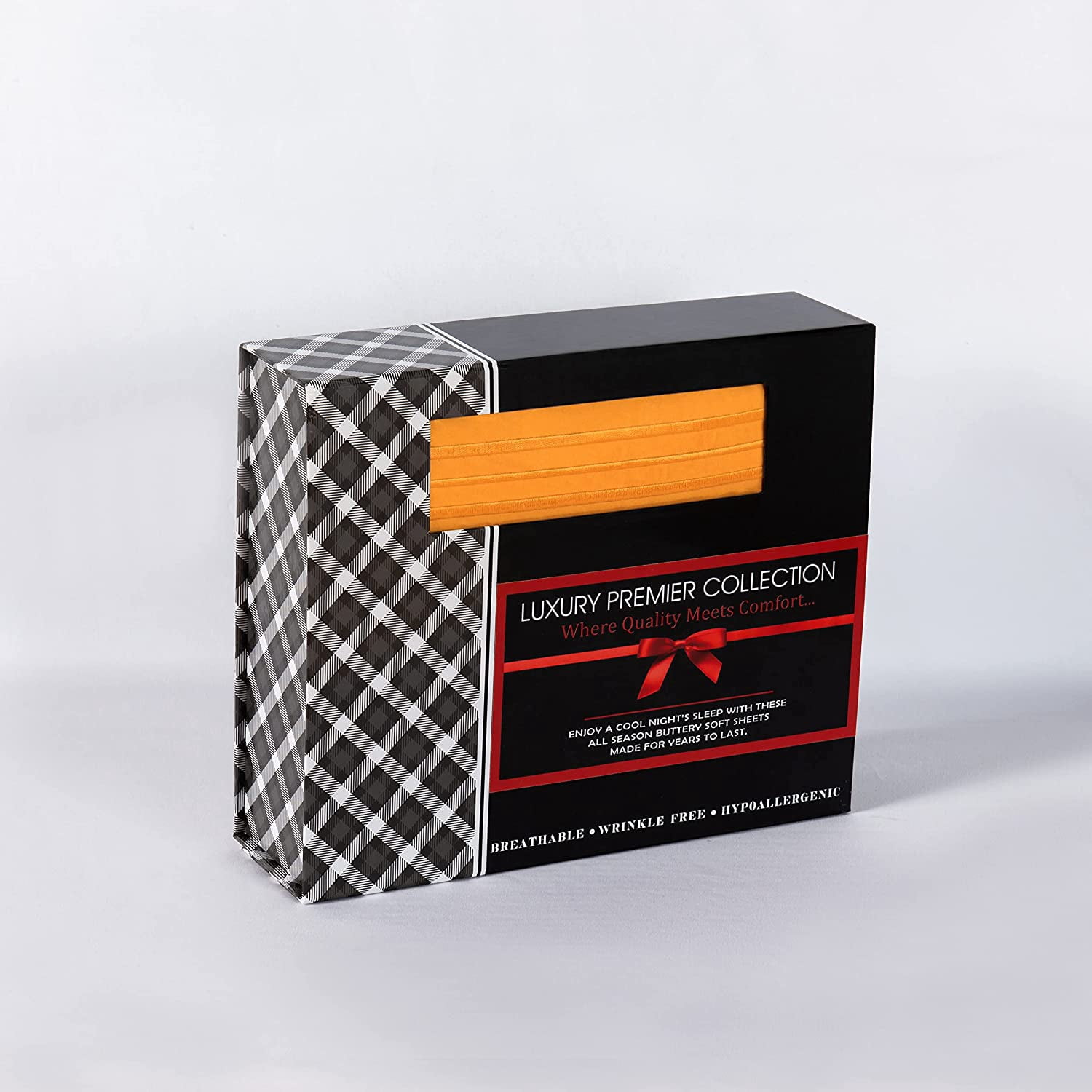 4-Piece Bed Sheet Set In a GIFT BOX Deep Pocket and Easy Fit Queen Orange