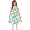 thumbnail image 7 of Spazoro Little & Big Girls A-Line Dress, Floral Print Crew Neck 2025 New Style Sleeveless Summer Dresses for Child Girls Multicolor Size 9 T, 7 of 7