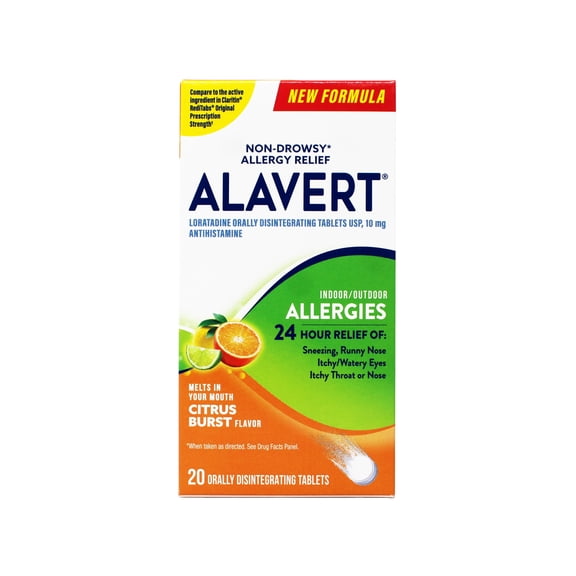 Alavert Quick Dissolving Non-Drowsy Allergy Relief Tabs Citrus Burst 20 Count
