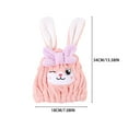 thumbnail image 3 of Microfiber Hair Towel Wrap For Kids Girls Or Women Cute Quick Drying Turban Bath Tool Soft Absorbent Hair Dry Hat Lightweight Bouncy Hat Headscarf/ Pink Long-Eared Rabbit Hair Dryer Cap, 3 of 5