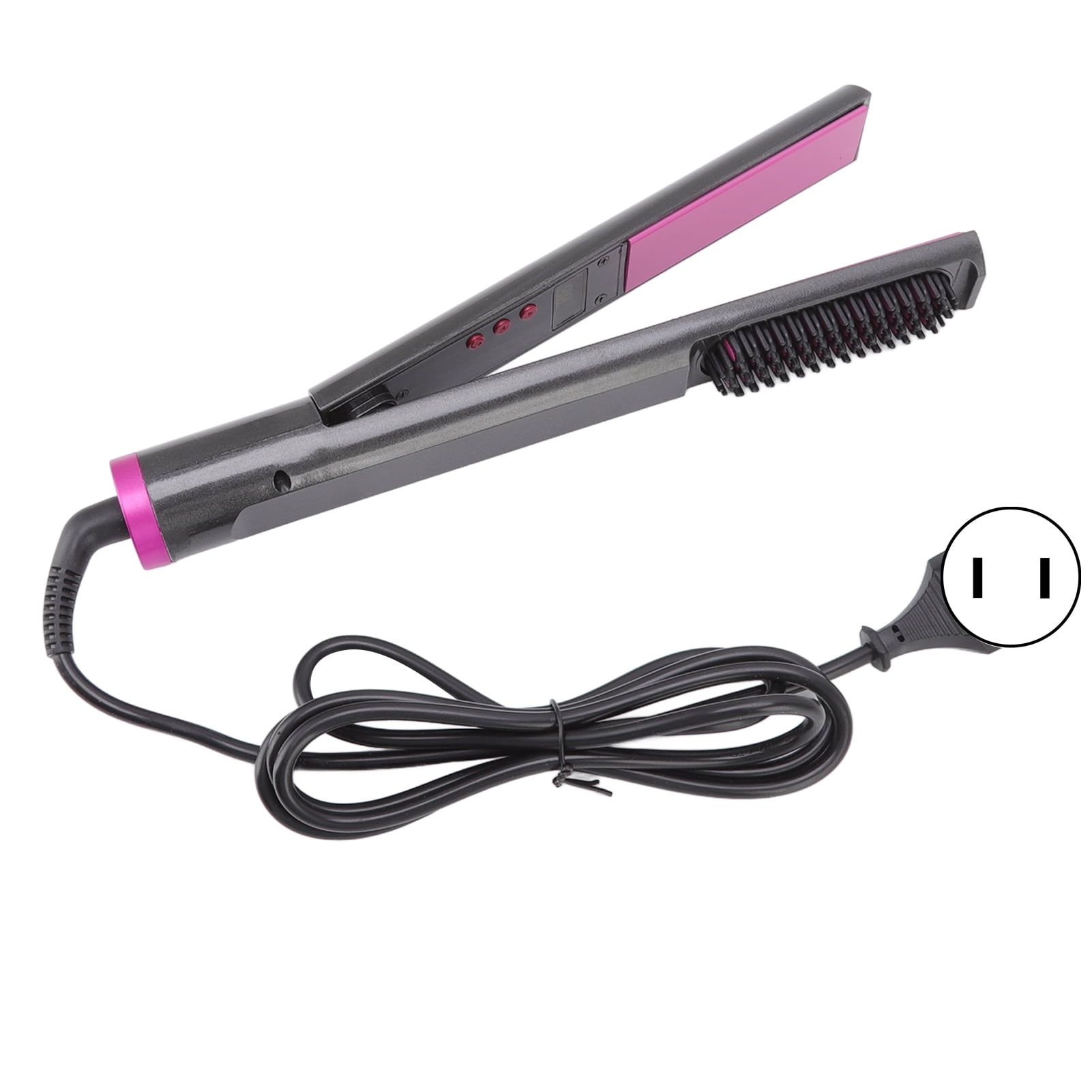 3 In 1 Hair Straightener Anti Scald Electric 110 240V Damage Free Hot Brush Hair Flat Iron For Home Beauty Salon US Plug Walmart