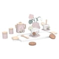 thumbnail image 1 of Tea Party Tableware Wooden Handicraft Toy Kitchen Pretend Play Set Cooking Coffee Bread For Toddlers Kids Birthday Gift Favors, 1 of 7