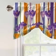 thumbnail image 5 of Tie Up Valances for Windows, Purple Spring Floral Adjustable Valance Curtains Window Treatment for Living Room, Farmhouse Striped Modern Abstract Art Rod Pocket Kitchen Curtains & Drapes 54x18 Inch, 5 of 9