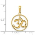 thumbnail image 4 of 14K Yellow Gold Cut-Out Round Frame Yoga Om Symbol Pendant (22 X 15) Made In Peru d4264, 4 of 6