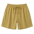 thumbnail image 5 of XIAONU Women's Solid Casual Shorts Drawstring Waist Side Pockets Shorts, 5 of 5