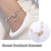 Cute Girl Bowknot Bracelet Sweet Zircon Small Best Friend Bracelet
