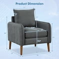 thumbnail image 3 of Gymax 2PCS Modern Accent Chair Upholstered Mid-Century Armchair w/ Rubber Wood Legs, 3 of 9