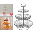 thumbnail image 2 of 3 Tired Metal Wire Basket Bowl Rack for Home Kitchen Restaurant Black, 2 of 8