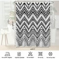 thumbnail image 6 of Black White Shower Curtain,Boho Geometry Fabric Shower Curtains Sets for Bathroom,Farmhouse Stripe Bath Curtain Minimalist Art Curtain with 12 Hooks 72x72 Inches, 6 of 6