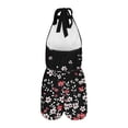 thumbnail image 4 of Iyufng Summer Short Jumpsuits for Women Halter Neck Printed Rompers with Elastic Waist, 4 of 7