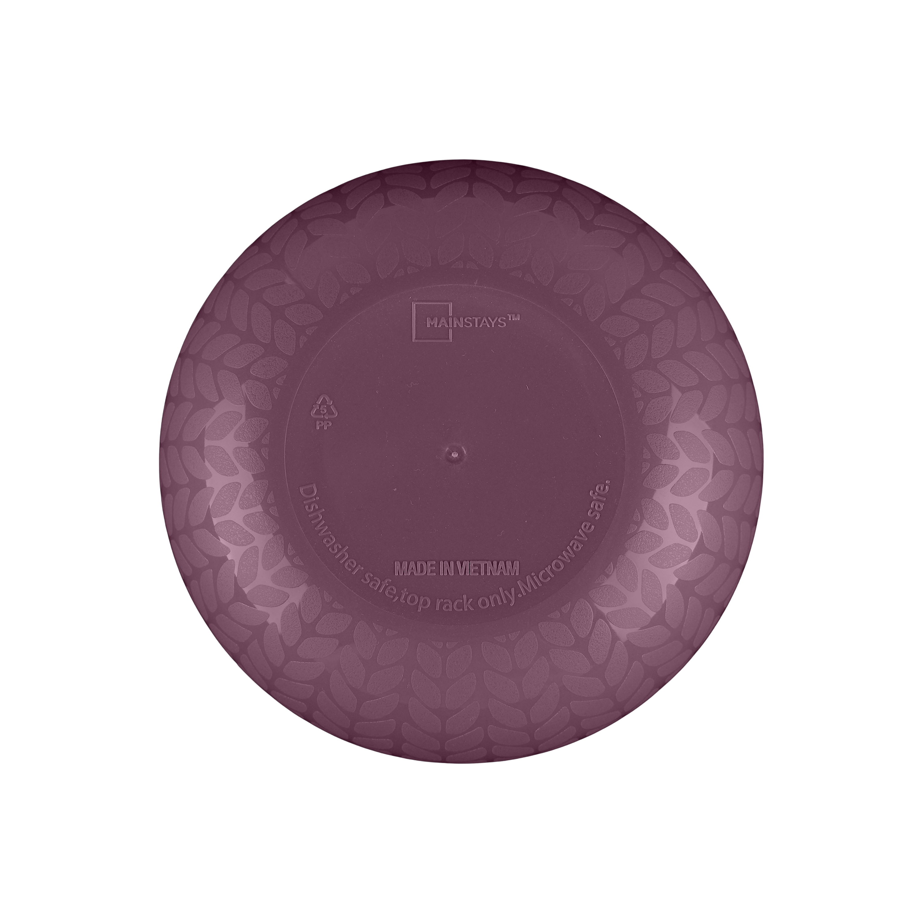 Mainstays - Purple Round Plastic Cereal Bowl, Interwoven Braided Etched, 38-Ounce