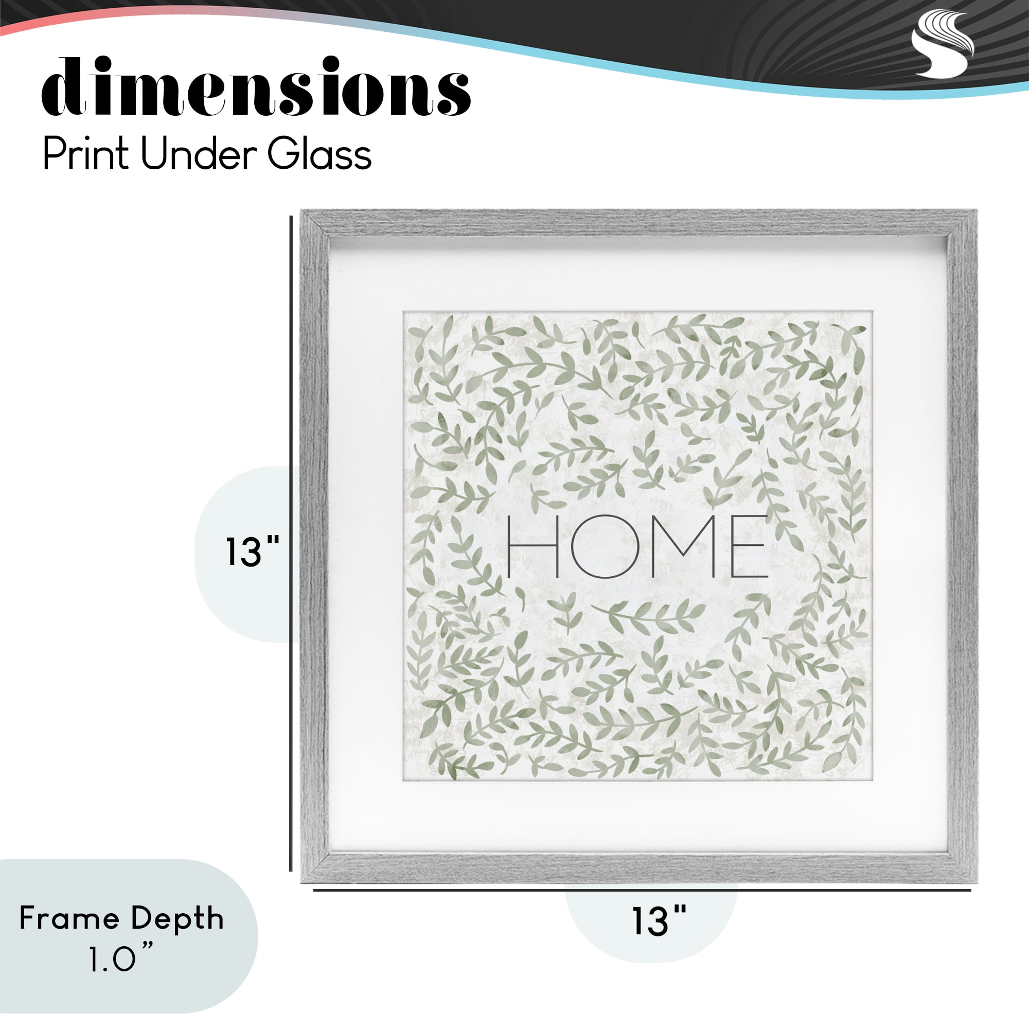 Stupell Industries Curved Ivy Sprigs Greenery Gray Framed Print Under Glass, design by SD Graphics Studio