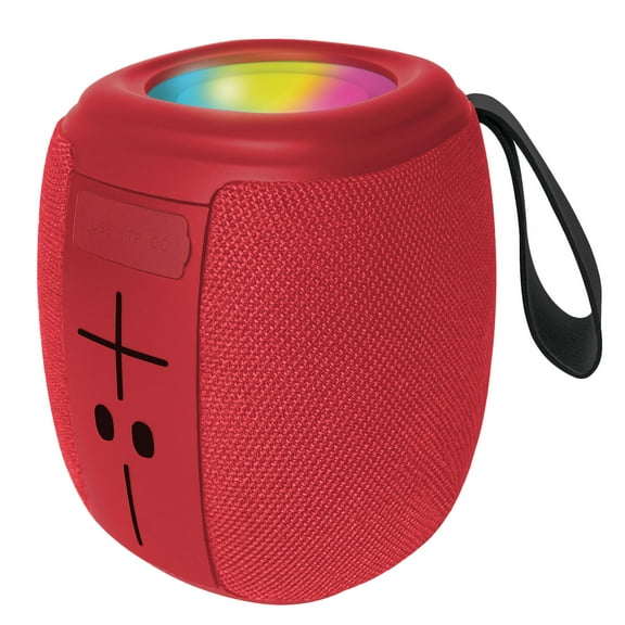 Biconic Oval Portable Bluetooth Speaker Red for Shower, Home, Outdoor, Camping, Beach