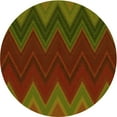 thumbnail image 1 of Ahgly Company Indoor Round Patterned Dark Yellow Green Area Rugs, 3' Round, 1 of 6