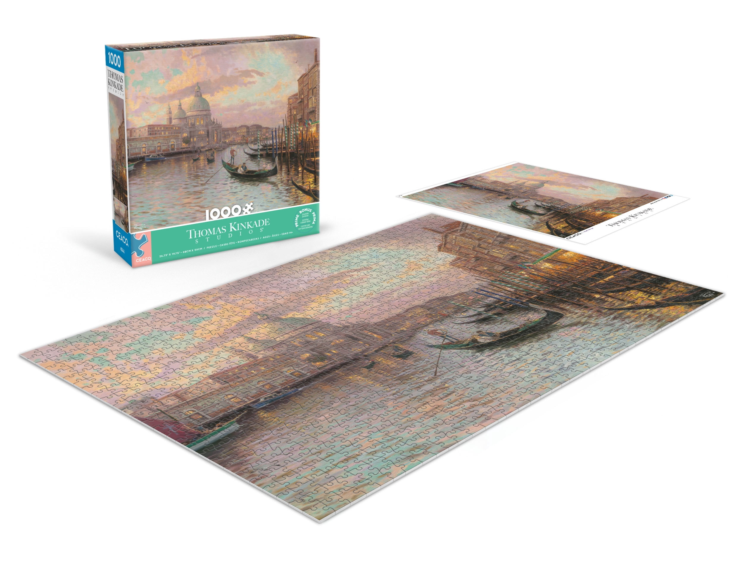 Ceaco Thomas Kinkade Venice 1000-Piece Interlocking Jigsaw Puzzle for Children Ages 14+