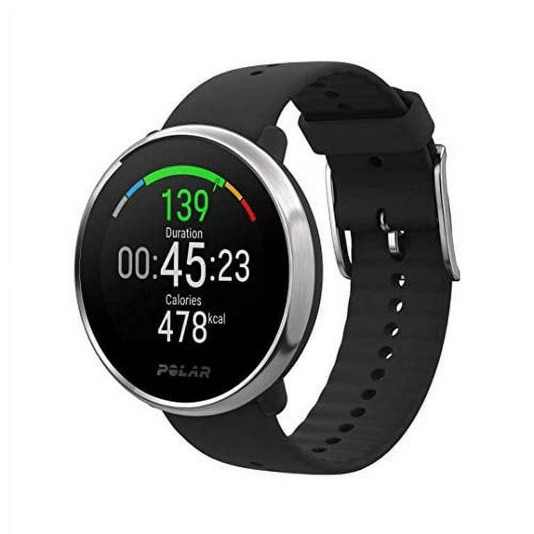 Polar Ignite GPS Fitness Watch (Small, Black/Silver) with Polar