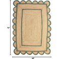 thumbnail image 2 of Shree Exports Hand Woven Farmhouse Jute Area Scalloped Rug (Green, 4x6 Feet), 2 of 5