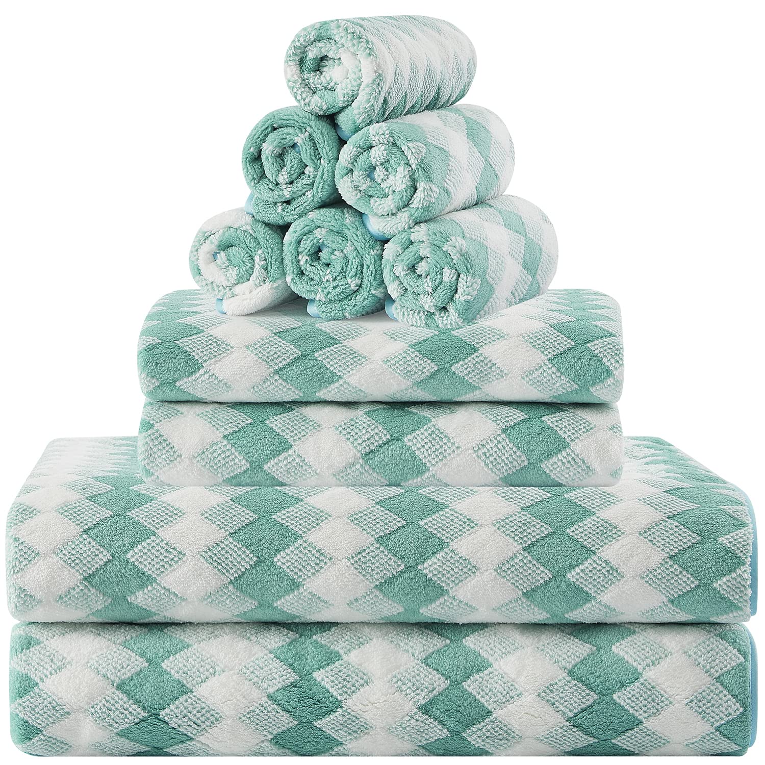 Microfiber Bath Towels Set, 10Piece Ultra Soft Towels for Bathroom