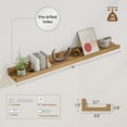 thumbnail image 3 of Floating Shelves for Wall Set 2 of 48 inches Picture Ledge Shelf 96 inches Totally,Solid Wood Oak Shelves for Room Wall to Display and Storage Photo Picture,Vinyl,Toy,Spice,Perfume,Book etc., 3 of 14