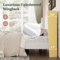 thumbnail image 6 of Amolife King Size Platform Bed Frame with Velvet Upholstered Wingback Headboard, Off-White, 6 of 11