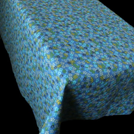 

Cotton Tablecloth Floral Print Small Flowers Allover Blue