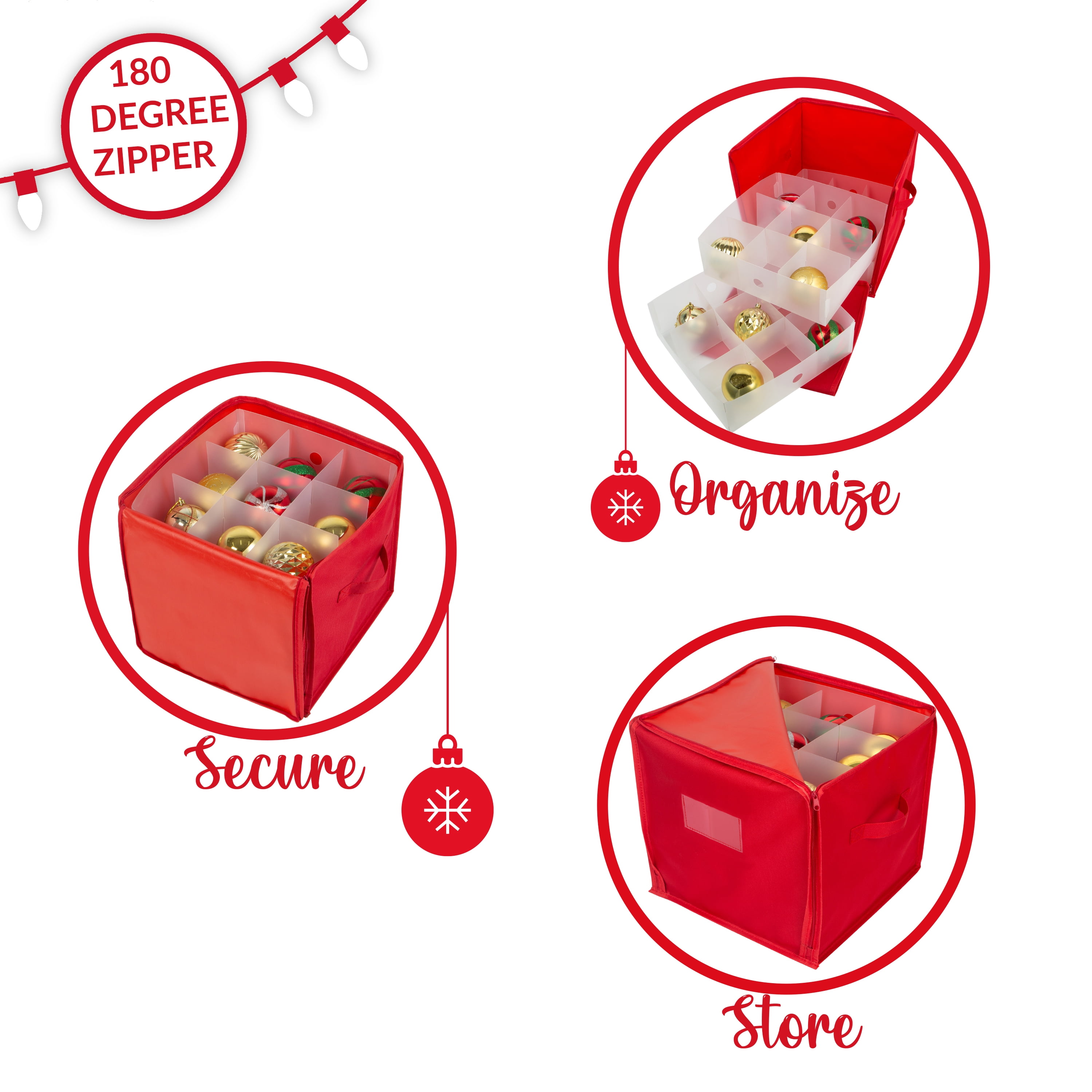 Ornament Box Simply Tidy Ordonnez Christmas Stores up to 75 Ornaments (set  of 2)