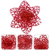 GOOHOCHY Red Plastic Simulated Flower for Christmas Tree Decor and Party Festive Atmosphere 10pcs Kit