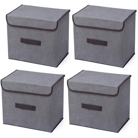 Storage Cubes Boxes with Lids 4 Pack Clothes Bins Storage for Closet