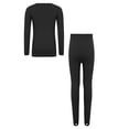 thumbnail image 4 of Haitryli Girls Fleece Figure Skating Outfits Seamless Long Sleeve Top with Pants Set for Gymnastics Ballet Dance Practice B Black 10-14, 4 of 5