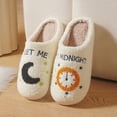 thumbnail image 1 of Zapatillas de algodón para hombre y mujer, pantuflas de felpa para interiores, antideslizantes, cálidas, smiley, Otoño e Invierno, 1 of 5