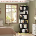 thumbnail image 5 of Aheaplus 6 Tier Rotating Bookshelf, Wood Spinning Bookshelf Tower, Round Revolving 360 Bookcase, Narrow Turning Book Shelf Rolling Corner Organizer for Small Space, Bedroom, Office, Black, 5 of 14