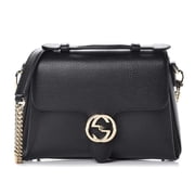 Gucci Interlocking G Black Leather Chain Shoulder Bag 510302