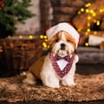 thumbnail image 2 of Pañuelo de esmoquin navideño para perros ADOGGYGO, pajarita a cuadros roja S, 2 of 5