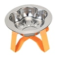 thumbnail image 3 of Comedero elevado para gatos, de acero inoxidable, práctico y fácil de limpiar, moderno, con soporte elevado para gatos, perros pequeños y gatitos. Naranja, 3 of 8