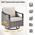thumbnail image 4 of Arnahaishe Wicker Swivel Rocking Glider Chairs Set of 2 with Beige Cushions, All-Weather Outdoor Patio Chairs, 4 of 11
