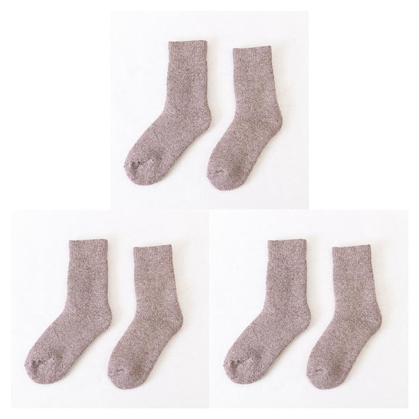 Toystoory Calcetines Cashmere Warm Terry Calcetín Grueso Sólido Crew Medias de mujer Type1 NO1