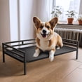 thumbnail image 6 of ZXNYH Metal Elevated Dog Bed, Cooling Raised Pet Cot with Chew Proof and Washable Textilene Mesh, No-Slip Feet and Stable Rustless Frame for Indoor & Outdoor, Medium, Brown, 6 of 8