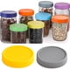thumbnail image 3 of Tapas reutilizables para tarros de conserva de boca ancha de 70 mm, 4 unidades, a prueba de fugas, aptas para lavavajillas, de grado alimenticio, con sellado superior., 3 of 8
