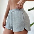 thumbnail image 2 of Gdvsclr Womens Waffle Knit Pajama Shorts Soft Drawstring Lounge Bottoms Casual Workout Shorts with Pockets Light Gray XL, 2 of 6
