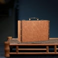 thumbnail image 3 of Caja de madera retro europea para guardar maquillaje de escritorio, elegante tesoro de madera. Caqui, 3 of 5