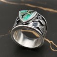 thumbnail image 6 of Valentines Day Gifts for Him Rings for Men Exquisite Ring Vintage Turquoise Silver Leaf Ring Wedding Ring Jewelry Gifts Clearance Birthday Gifts for Men, 6 of 8