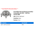 thumbnail image 2 of Front Wheel Hub and Bearing Assembly - Compatible with 2007 - 2009 Kia Sorento RWD 2008, 2 of 2