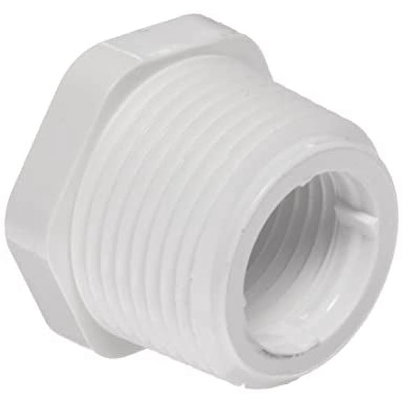 Spears 439 Series PVC Pipe Fitting, Bushing, Schedule 40, 1-1/2" NPT Male x 1/2" NPT Female