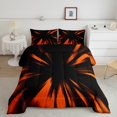 thumbnail image 1 of Erosebridal Orange Stripe Bedding Queen Comforter Set, Gradient Geometric Ombre Down Comforter, Futuristic Decor, Reversible, 1 of 7