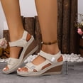 thumbnail image 4 of Xucatan Women's Wedge Sandals, Thick Sole Open Toe Casual Footwear with Adjustable Ankle Strap, Cushioned Platform Heel for Summer Walking, Versatile Outdoor Design Gift, 4 of 9