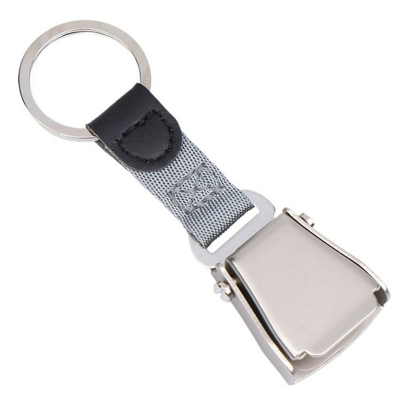 1PC Mini Safety Seatbelt Plane Buckle Keychain Strap Key Chain For Flight Keyes Airplane Airline Small Aviation Gifts Seat Belt Silver